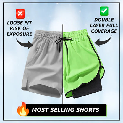 UrbanFlex™ - 2-in-1 Double Layer Shorts With Inner Pocket 🏃‍♂️ (Buy 1 Get 1 Free🔥)